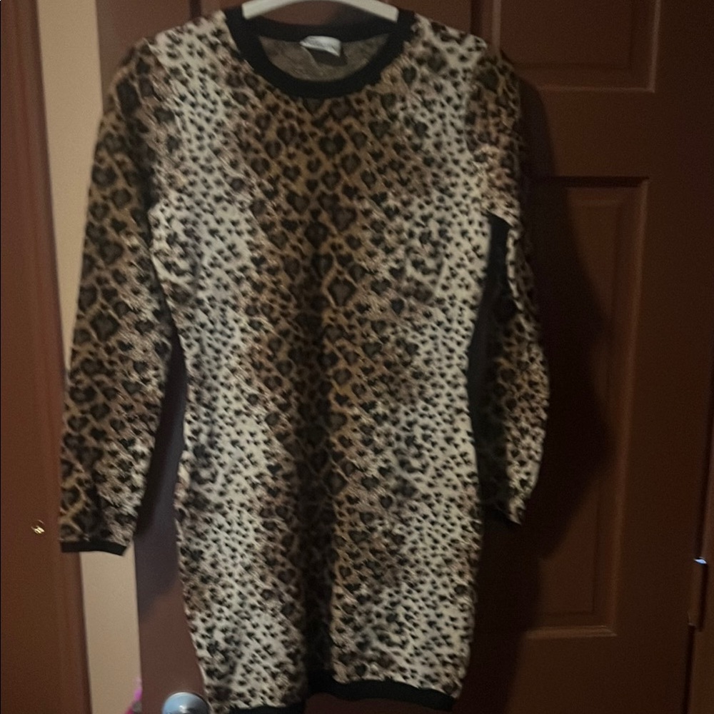 RED Valentino Leopard Print sweater dress